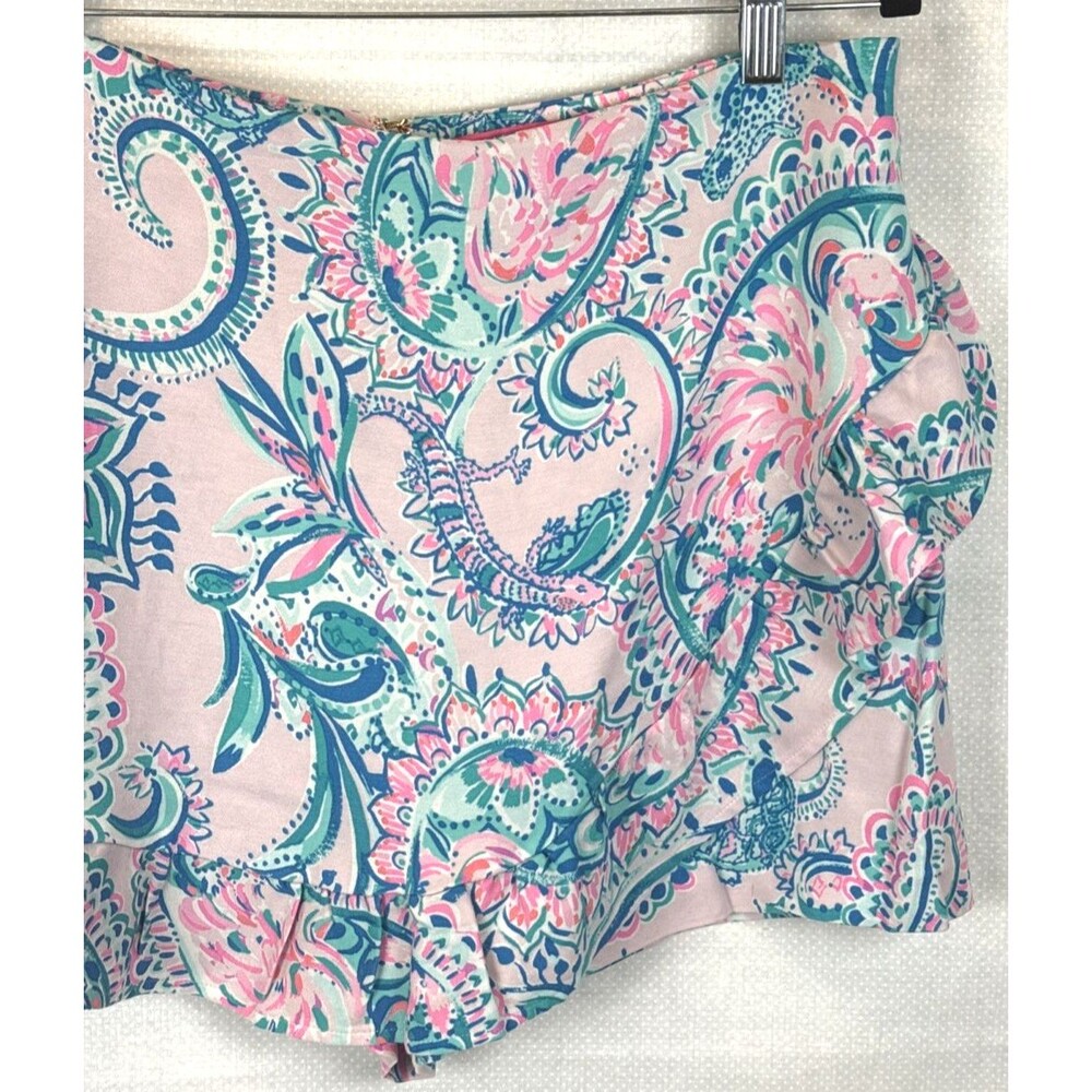 Lilly Pulitzer Faye Pink Tropics Skort 10 Ruffle Resort Coastal Beach Preppy - Picture 12 of 12